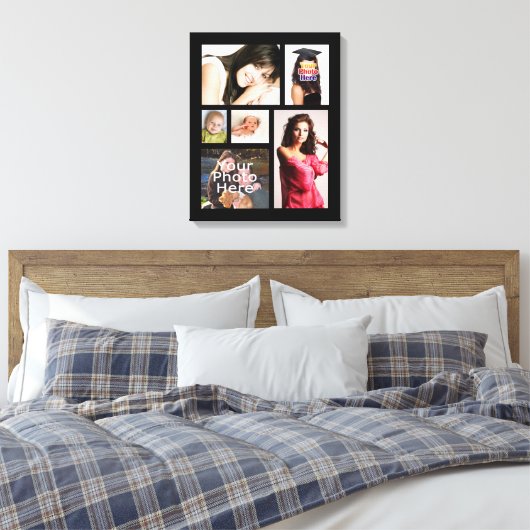 Aangepaste fotocollage omwikkeld canvas, 1,5" diep canvas afdruk (Insitu (Slaapkamer))