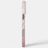 Aangepaste fotocollage op blauw roze marmeren patr Case-Mate iPhone case (Achterkant / Rechts)