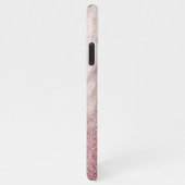 Aangepaste fotocollage op blauw roze marmeren patr iPhone hoesje (Rechterkant)