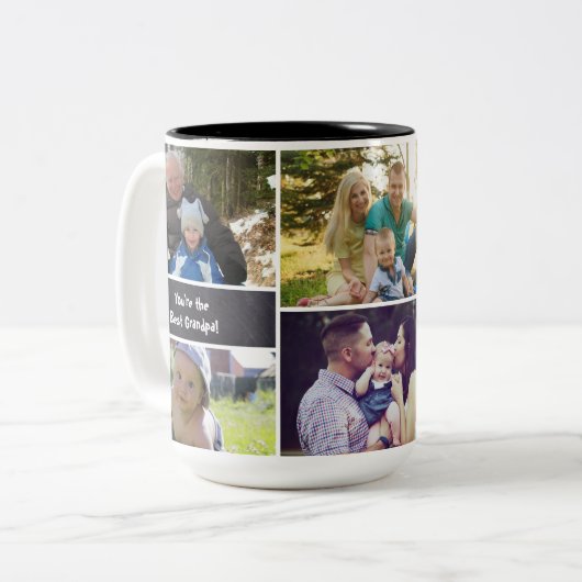 Aangepaste fotocollage opa tweetonige Mok (Voorkant links)