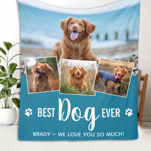 Aangepaste fotocollage Pet DOG Modern 4 Afbeelding Fleece Deken