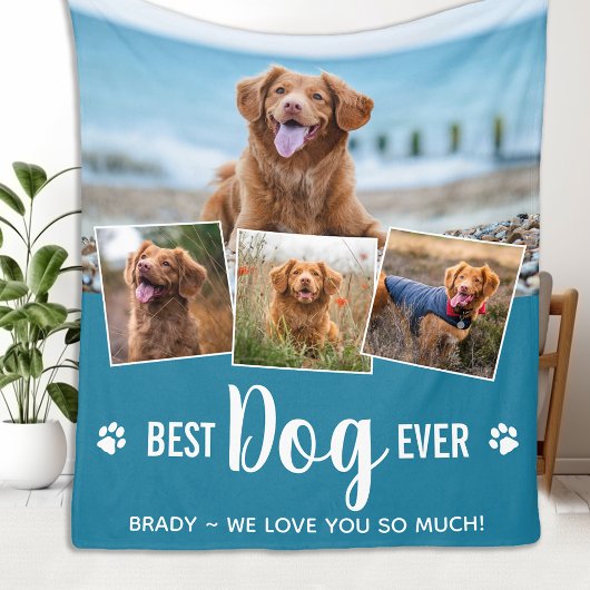 Aangepaste fotocollage Pet DOG Modern 4 Afbeelding Fleece Deken