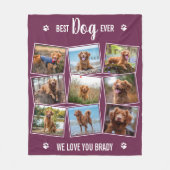 Aangepaste Fotocollage Pet Hondenliefhebber 9 Afbe Fleece Deken (Voorkant)