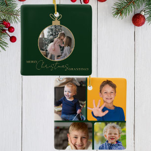 aangepaste fotocollage Prettig kerstfeest kerstbal Keramisch Ornament