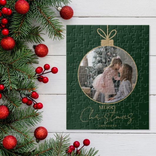 aangepaste fotocollage Prettig kerstfeest kerstbal Legpuzzel
