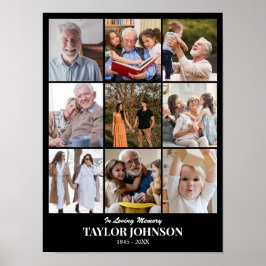 Aangepaste fotocollage raster 9 foto's 12x16 18x24 poster