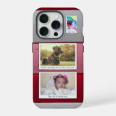 Aangepaste fotocollage rood roze iPhone hoesje (Achterkant)