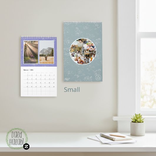 Aangepaste fotocollage Rose Line Art 2026 Kalender