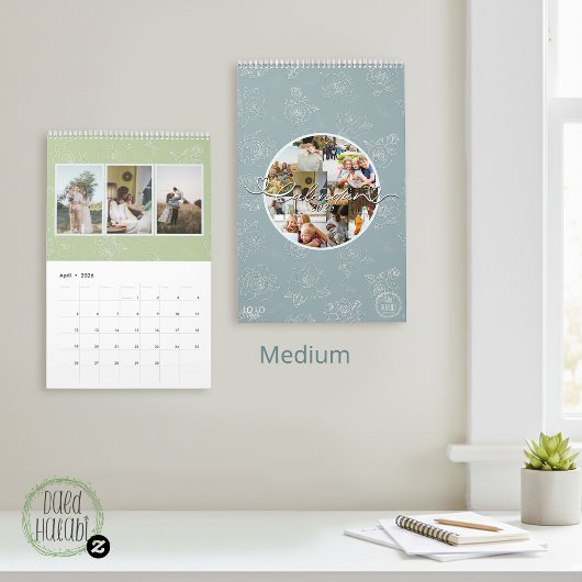Aangepaste fotocollage Rose Line Art 2026 Kalender