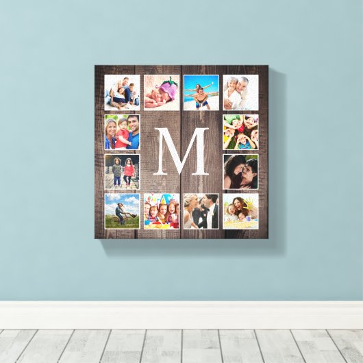 Aangepaste fotocollage Rustic Farmhouse Canvas Afdruk (Insitu (Houten vloer))