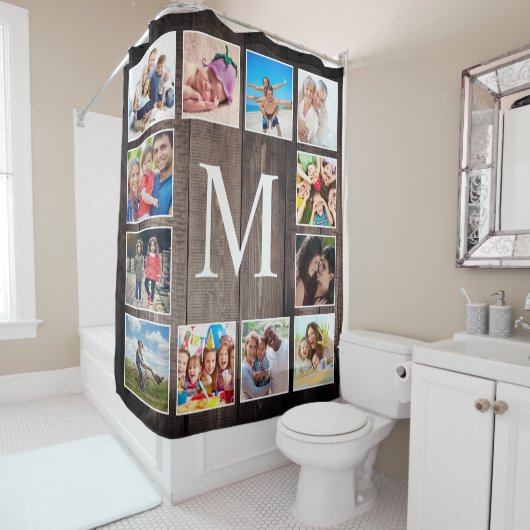 Aangepaste fotocollage Rustic Farmhouse Douchegordijn (In situ)