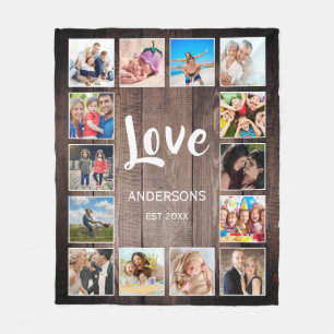 Aangepaste fotocollage Rustic Farmhouse Fleece Deken