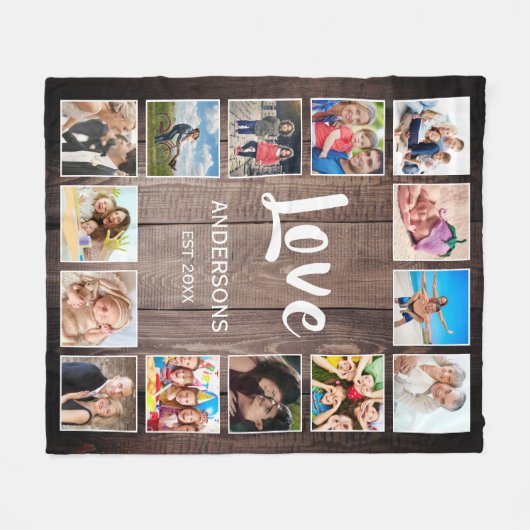 Aangepaste fotocollage Rustic Farmhouse Fleece Deken (Voorkant (Horizontaal))