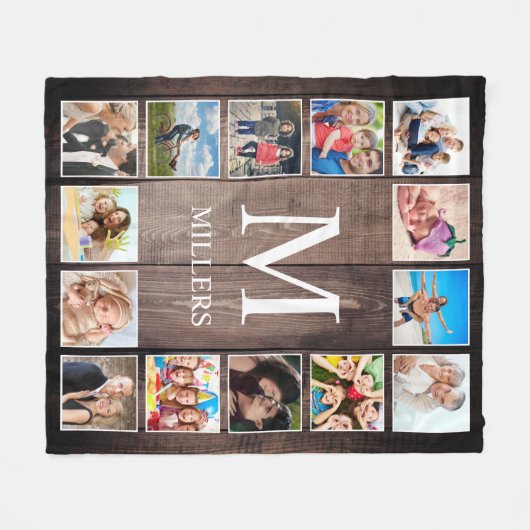 Aangepaste fotocollage Rustic Farmhouse Fleece Deken (Voorkant (Horizontaal))