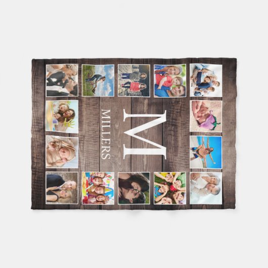 Aangepaste fotocollage Rustic Farmhouse Fleece Deken (Voorkant (Horizontaal))