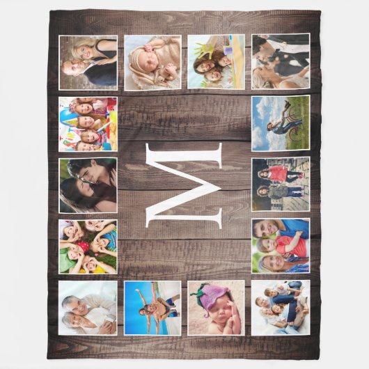 Aangepaste fotocollage Rustic Farmhouse Fleece Deken (Voorkant)