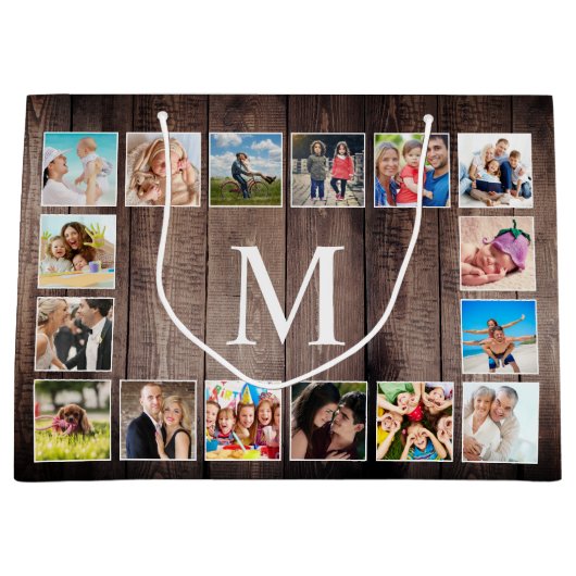 Aangepaste fotocollage Rustic Farmhouse Groot Cadeauzakje (Voorkant)