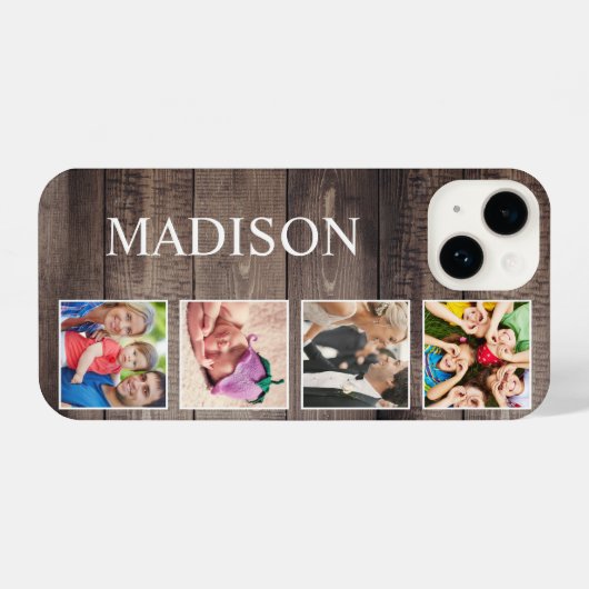 Aangepaste fotocollage Rustic Farmhouse iPhone Hoesje (Achterkant horizontaal)