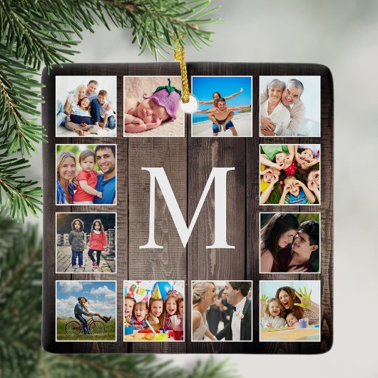 Aangepaste fotocollage Rustic Farmhouse Keramisch Ornament