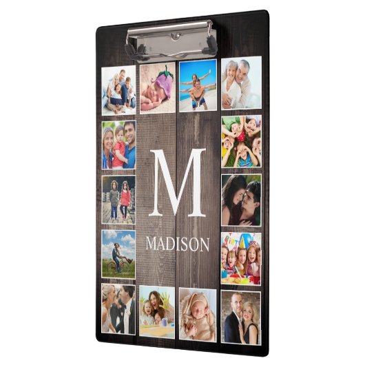 Aangepaste fotocollage Rustic Farmhouse Klembord (Links)