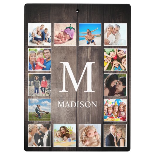 Aangepaste fotocollage Rustic Farmhouse Klembord (Achterkant)