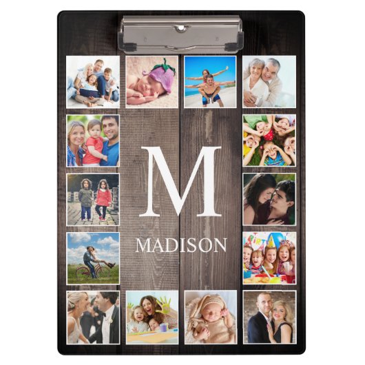 Aangepaste fotocollage Rustic Farmhouse Klembord (Voorkant)