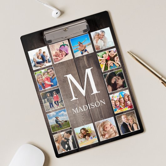 Aangepaste fotocollage Rustic Farmhouse Klembord