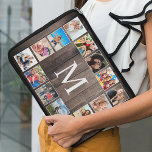 Aangepaste fotocollage Rustic Farmhouse Laptop Sleeve<br><div class="desc">Creëer uw eigen persoonlijke 14 collage-laptophoes voor foto's met uw eigen afbeeldingen op een robuuste houten plank-achtergrond in de stijl van het boerenbedrijf. Het ontwerp kenmerkt ook uw monogram. Voeg uw favoriete foto's,  design of kunstwerken toe aan iets echt unieks te creëer.</div>
