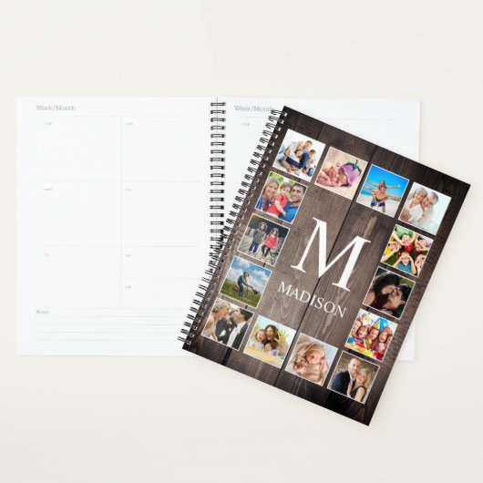 Aangepaste fotocollage Rustic Farmhouse Planner (Display)