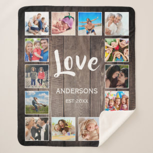 Aangepaste fotocollage Rustic Farmhouse Sherpa Deken