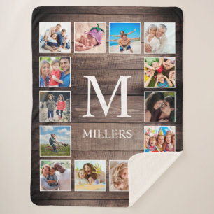 Aangepaste fotocollage Rustic Farmhouse Sherpa Deken