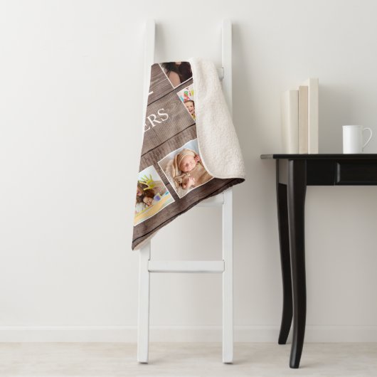 Aangepaste fotocollage Rustic Farmhouse Sherpa Deken (In situ)