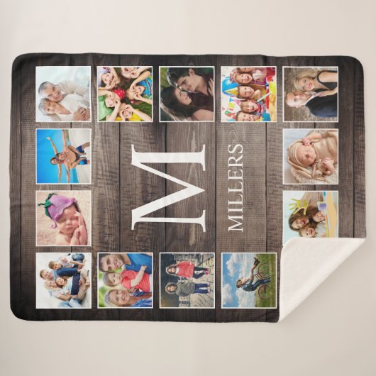 Aangepaste fotocollage Rustic Farmhouse Sherpa Deken (Voorkant (horizontaal))