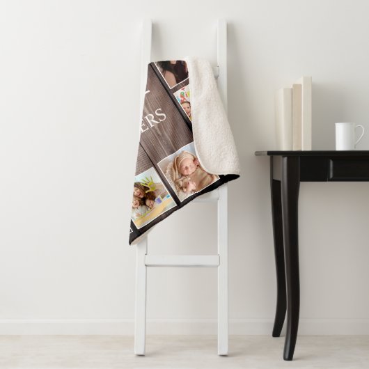 Aangepaste fotocollage Rustic Farmhouse Sherpa Deken (In situ)