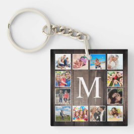 Aangepaste fotocollage Rustic Farmhouse Sleutelhanger