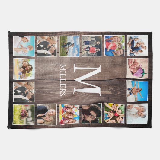 Aangepaste fotocollage Rustic Farmhouse Theedoek (Horizontaal)