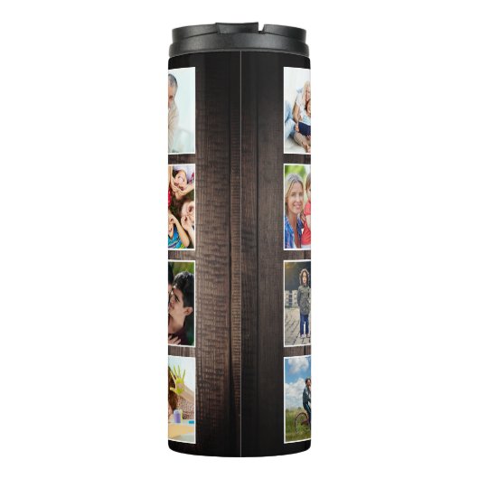 Aangepaste fotocollage Rustic Farmhouse Thermosbeker (Achterkant)