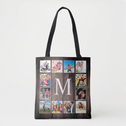 Aangepaste fotocollage Rustic Farmhouse Tote Bag (Voorkant)