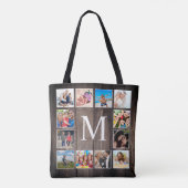 Aangepaste fotocollage Rustic Farmhouse Tote Bag (Achterkant)