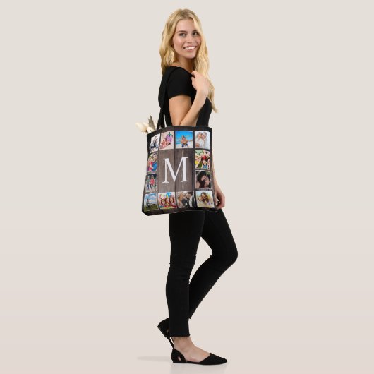 Aangepaste fotocollage Rustic Farmhouse Tote Bag (Op model)