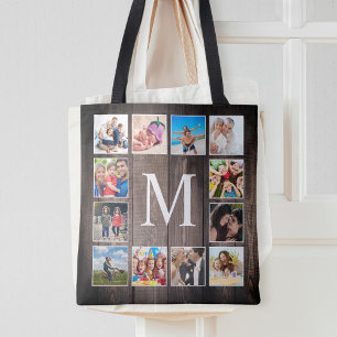 Aangepaste fotocollage Rustic Farmhouse Tote Bag