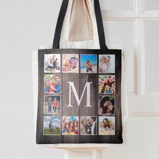 Aangepaste fotocollage Rustic Farmhouse Tote Bag