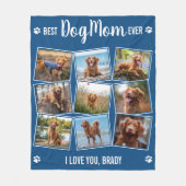 Aangepaste fotocollage Schattige Modern DOG MOM Bl Fleece Deken (Voorkant)