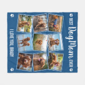 Aangepaste fotocollage Schattige Modern DOG MOM Bl Fleece Deken (Voorkant (Horizontaal))