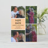 Aangepaste fotocollage slaat de datum op save the date (Staand voorkant)