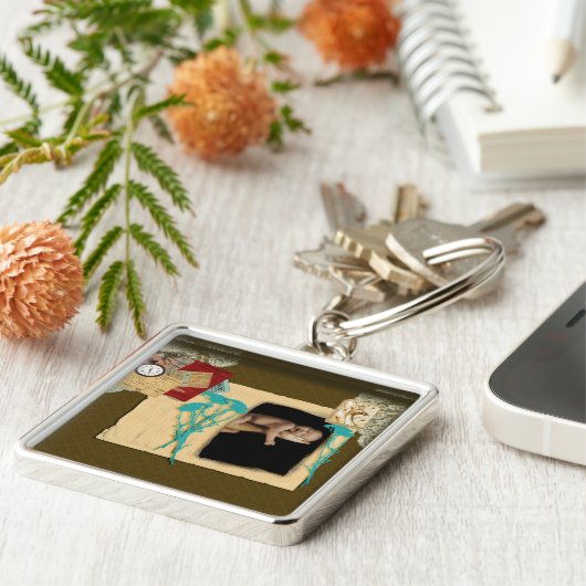 Aangepaste fotocollage sleutelhanger (Zijkant)