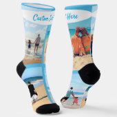 Aangepaste fotocollage Sokken Uw foto's en tekst (Gebogen)