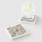 Aangepaste fotocollage stenen onderzetter (Zijkant)