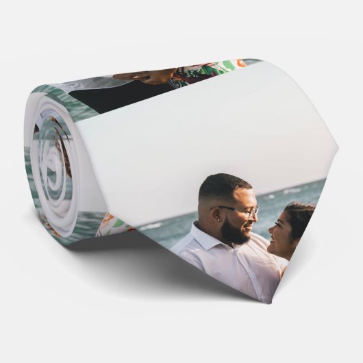 Aangepaste fotocollage stropdas (Opgerold)
