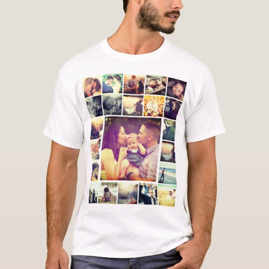 Aangepaste fotocollage t-shirt (Voorkant)